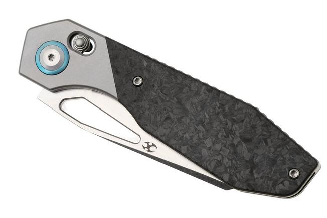 Immagine per Kansept QTRO K1118VA3 Stonewashed Elmax, Beadblasted Titanium, Copper Carbon Fiber Inlay, coltellino tascabile, design di Luft Concepts