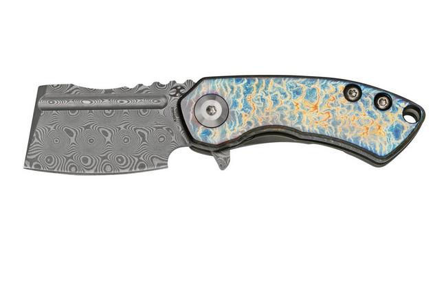 Kansept Mini Korvid K3030A2 Damascus, Lightning Strike Titanium 