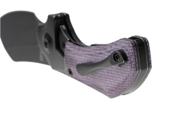 Afbeelding voor Kansept Pluto K3129A2 Blackwashed CPM S90V, Blackwash Titanium, Purple Micarta, zakmes, Munko Knives design