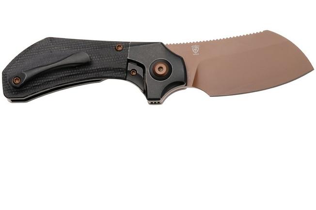 Afbeelding voor Kansept Pluto K3129A4 Rose Gold CPM S90V, Blackwash Titanium, Black Micarta, zakmes, Munko Knives design
