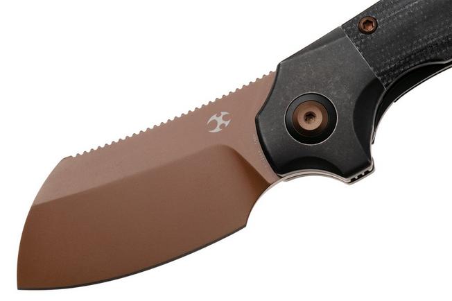Afbeelding voor Kansept Pluto K3129A4 Rose Gold CPM S90V, Blackwash Titanium, Black Micarta, zakmes, Munko Knives design