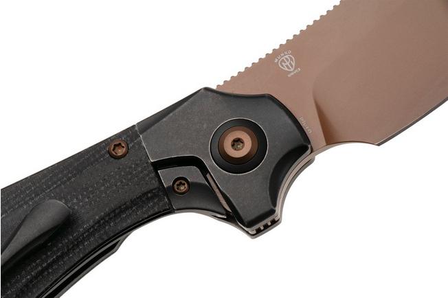 Afbeelding voor Kansept Pluto K3129A4 Rose Gold CPM S90V, Blackwash Titanium, Black Micarta, zakmes, Munko Knives design