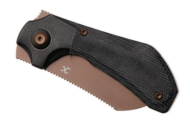 Afbeelding voor Kansept Pluto K3129A4 Rose Gold CPM S90V, Blackwash Titanium, Black Micarta, zakmes, Munko Knives design
