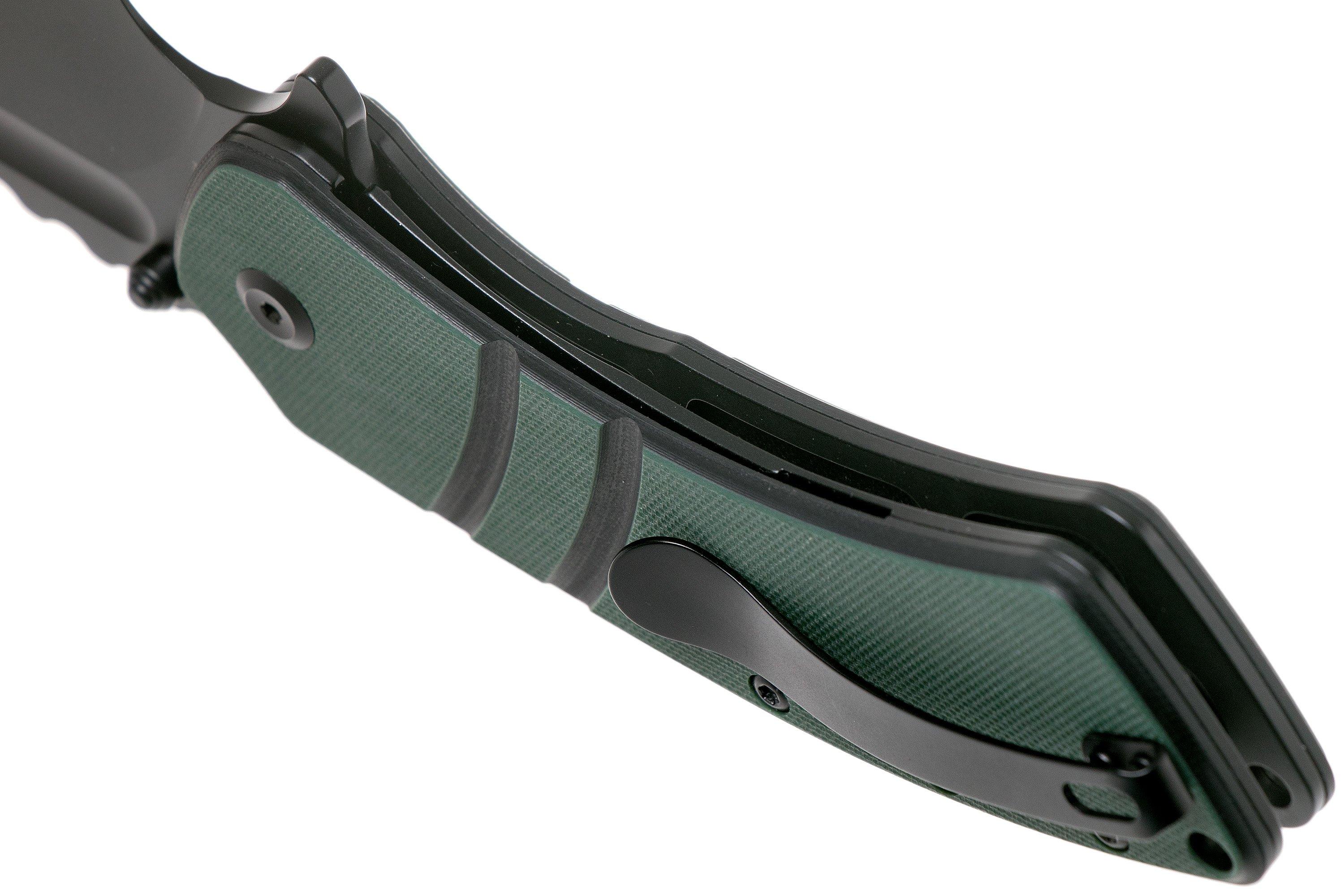 Kansept XL Korvid T1030A1 Black, OD Green Black G10 pocket knife
