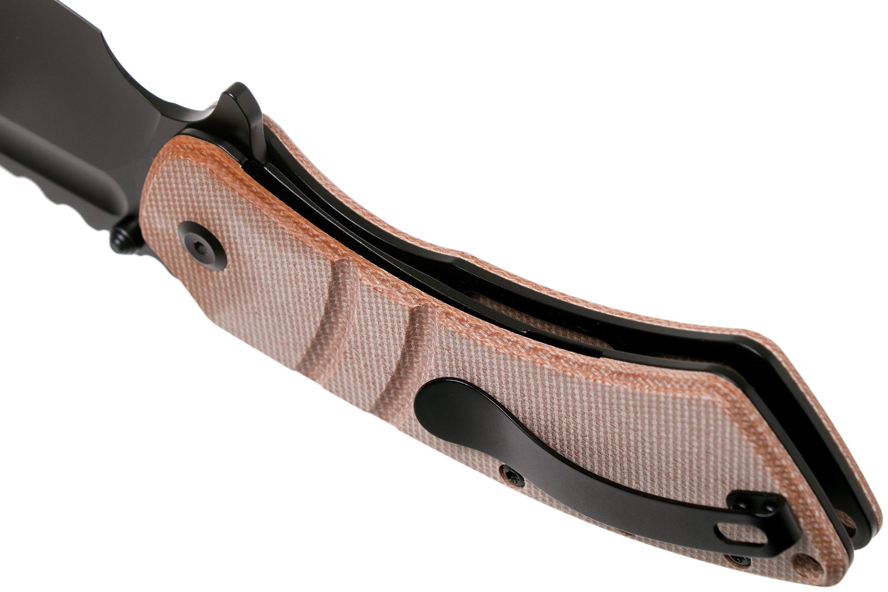 Kansept XL Korvid T1030A2 Black, Brown Micarta pocket knife