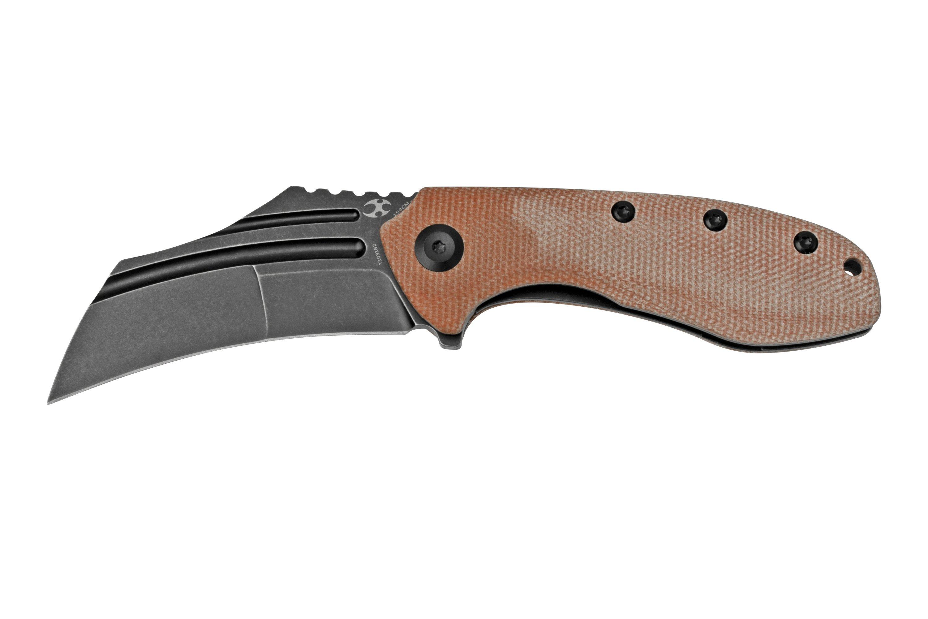 Kansept KTC3, T1031B2 Black, Brown Micarta pocket knife, Justin Koch