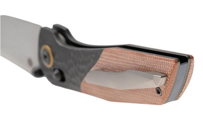 Afbeelding voor Kansept Deadite T1081V1 Stonewashed 154CM, Gray Aluminum Brown Micarta, zakmes, Tuffknives design