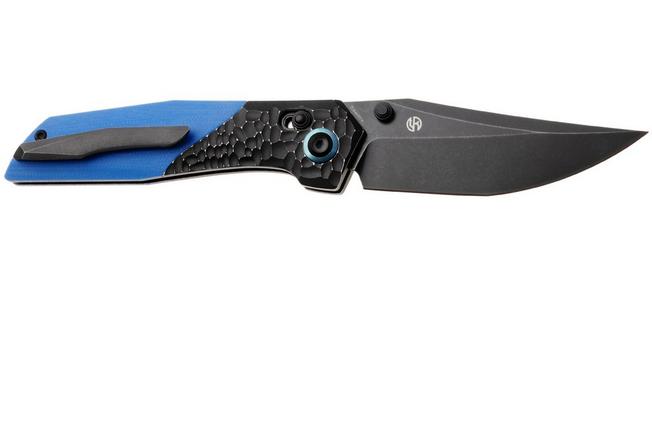 Afbeelding voor Kansept Deadite T1081V2 Blackwashed 154CM, Blackwash Aluminum Blue G10, zakmes, Tuffknives design