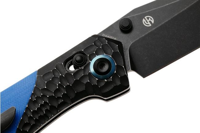 Afbeelding voor Kansept Deadite T1081V2 Blackwashed 154CM, Blackwash Aluminum Blue G10, zakmes, Tuffknives design