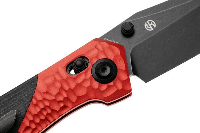 Afbeelding voor Kansept Deadite T1081V3 Blackwashed 154CM, Red Aluminum Black Micarta, zakmes, Tuffknives design