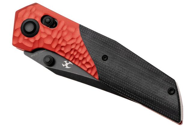 Afbeelding voor Kansept Deadite T1081V3 Blackwashed 154CM, Red Aluminum Black Micarta, zakmes, Tuffknives design