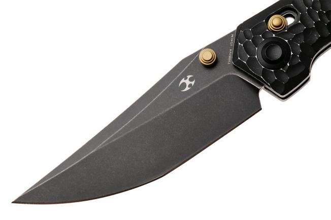 Afbeelding voor Kansept Deadite T1081V4 Blackwashed 154CM, Blackwash Aluminum Twill Carbon Fiber, zakmes, Tuffknives design