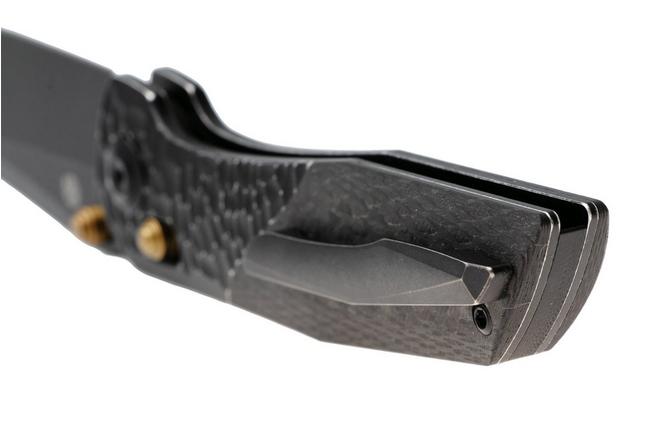 Afbeelding voor Kansept Deadite T1081V4 Blackwashed 154CM, Blackwash Aluminum Twill Carbon Fiber, zakmes, Tuffknives design