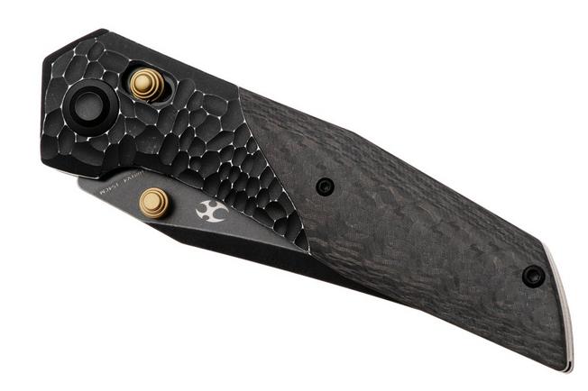 Afbeelding voor Kansept Deadite T1081V4 Blackwashed 154CM, Blackwash Aluminum Twill Carbon Fiber, zakmes, Tuffknives design