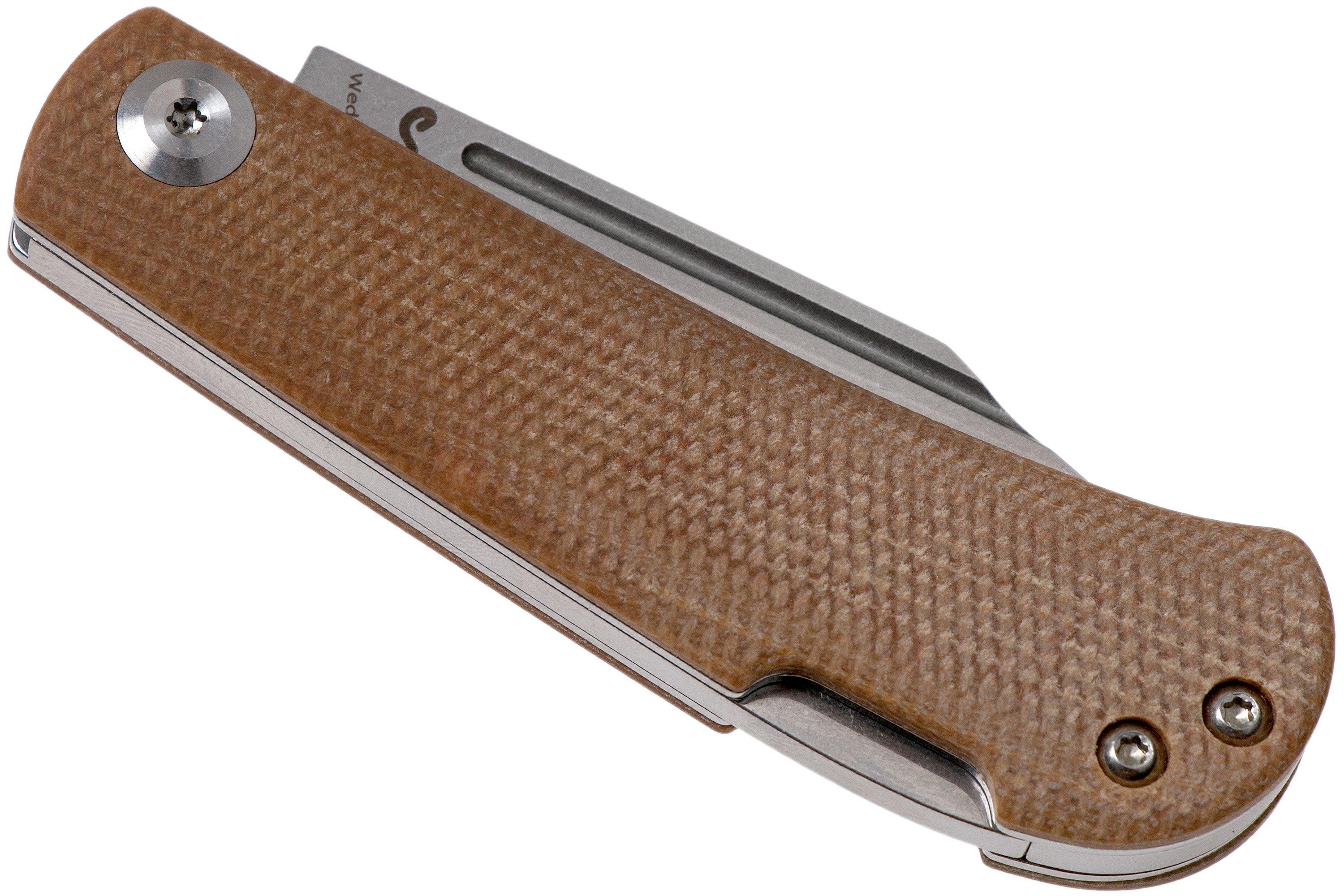 Kansept Wedge T2026B3 Brown Micarta pocket knife, Nick Swan design ...