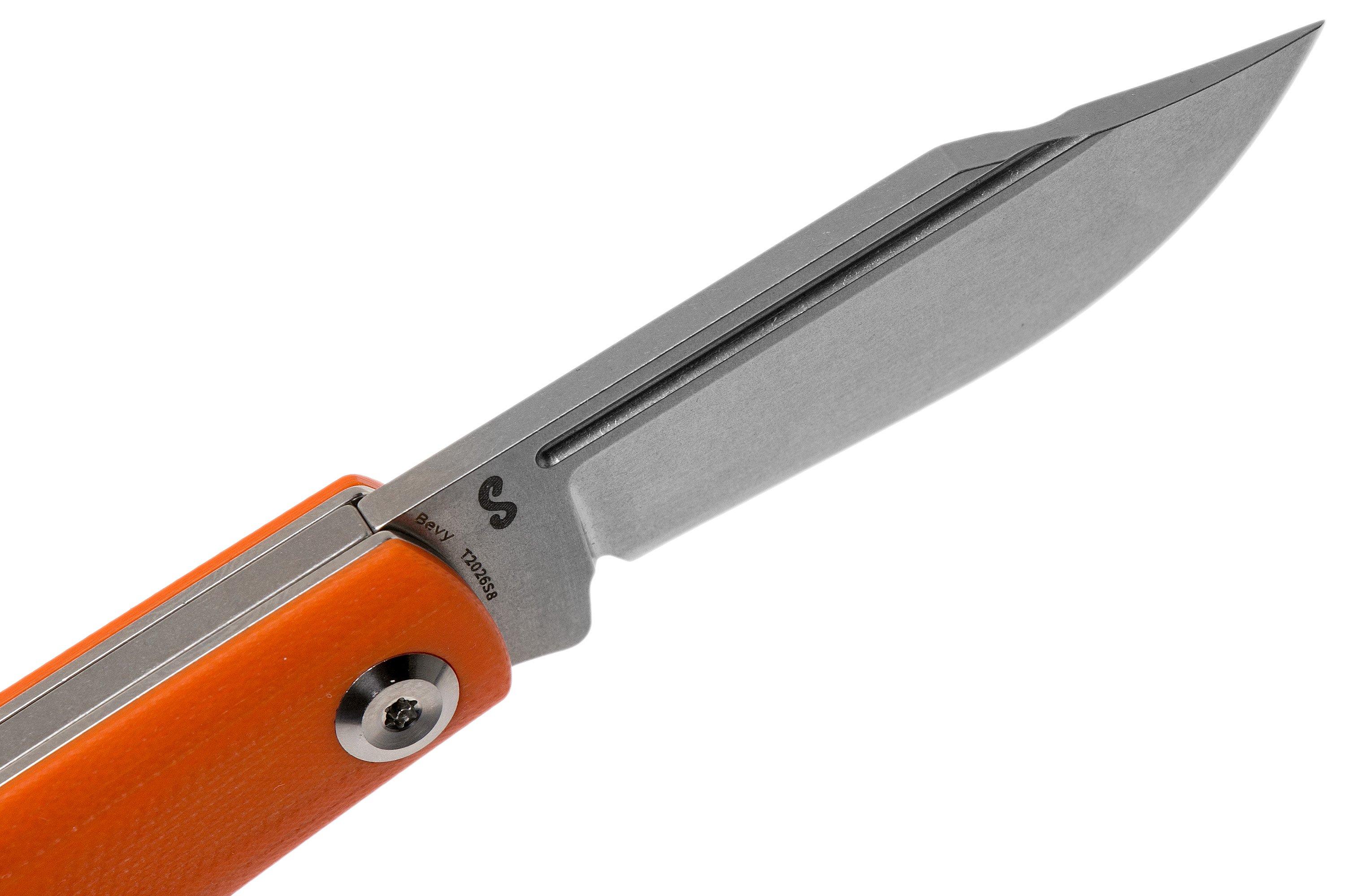 Kansept Bevy T2026S8 Orange G10 pocket knife, Nick Swan design