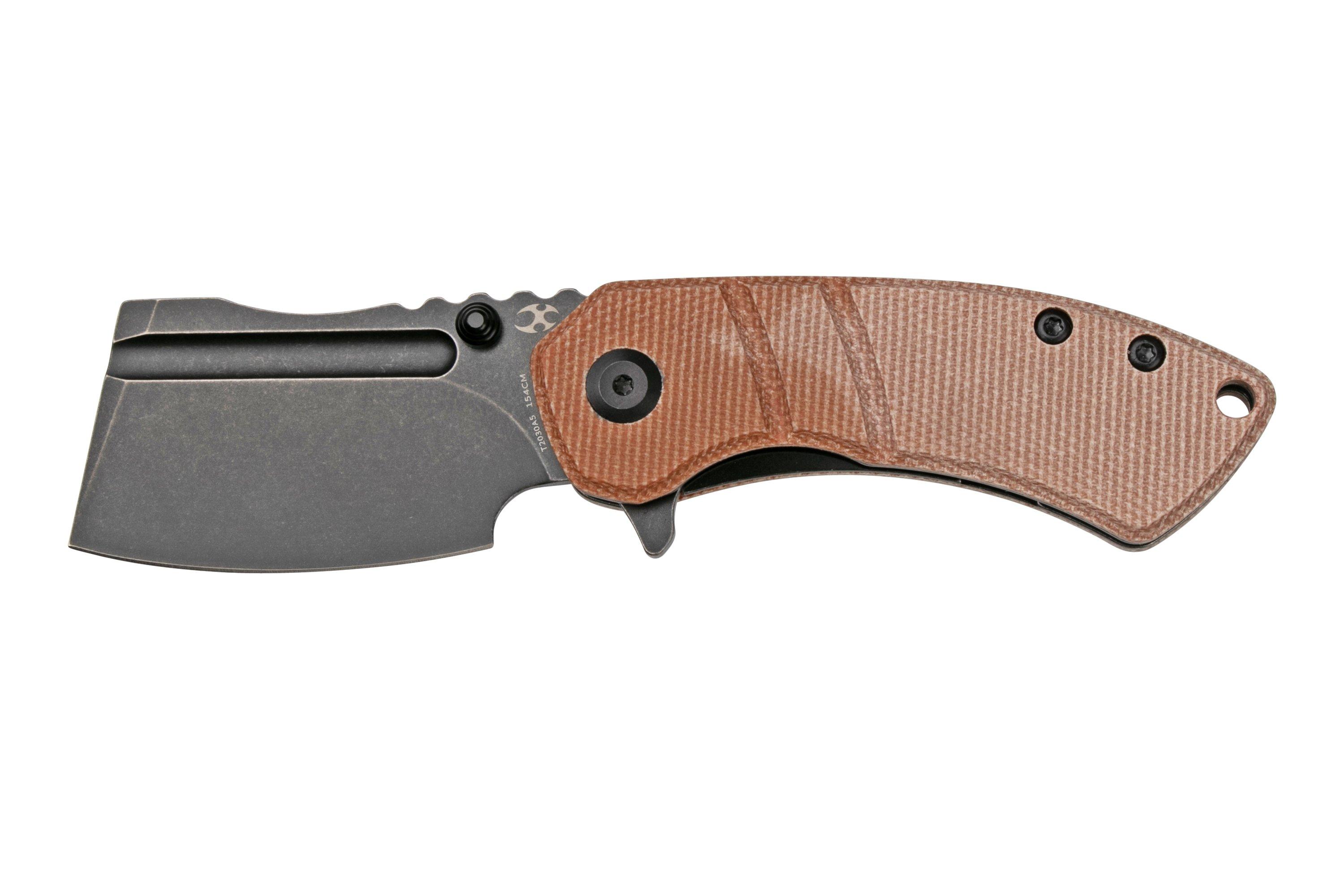 カミユ Kansept Korvid M T2030A5 Black, Brown Micarta G10 pocket knife