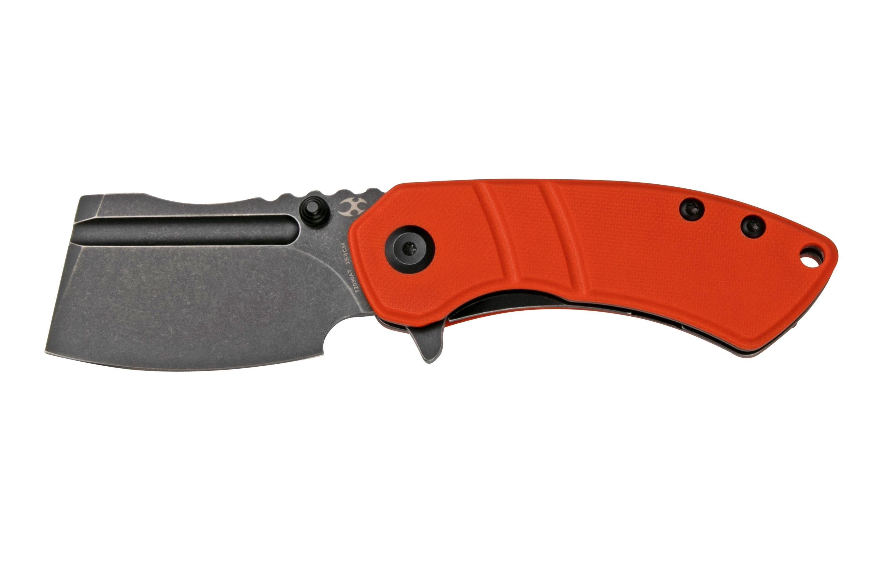 Kansept Korvid M T2030A7 Black, Orange G10 pocket knife, Justin Koch