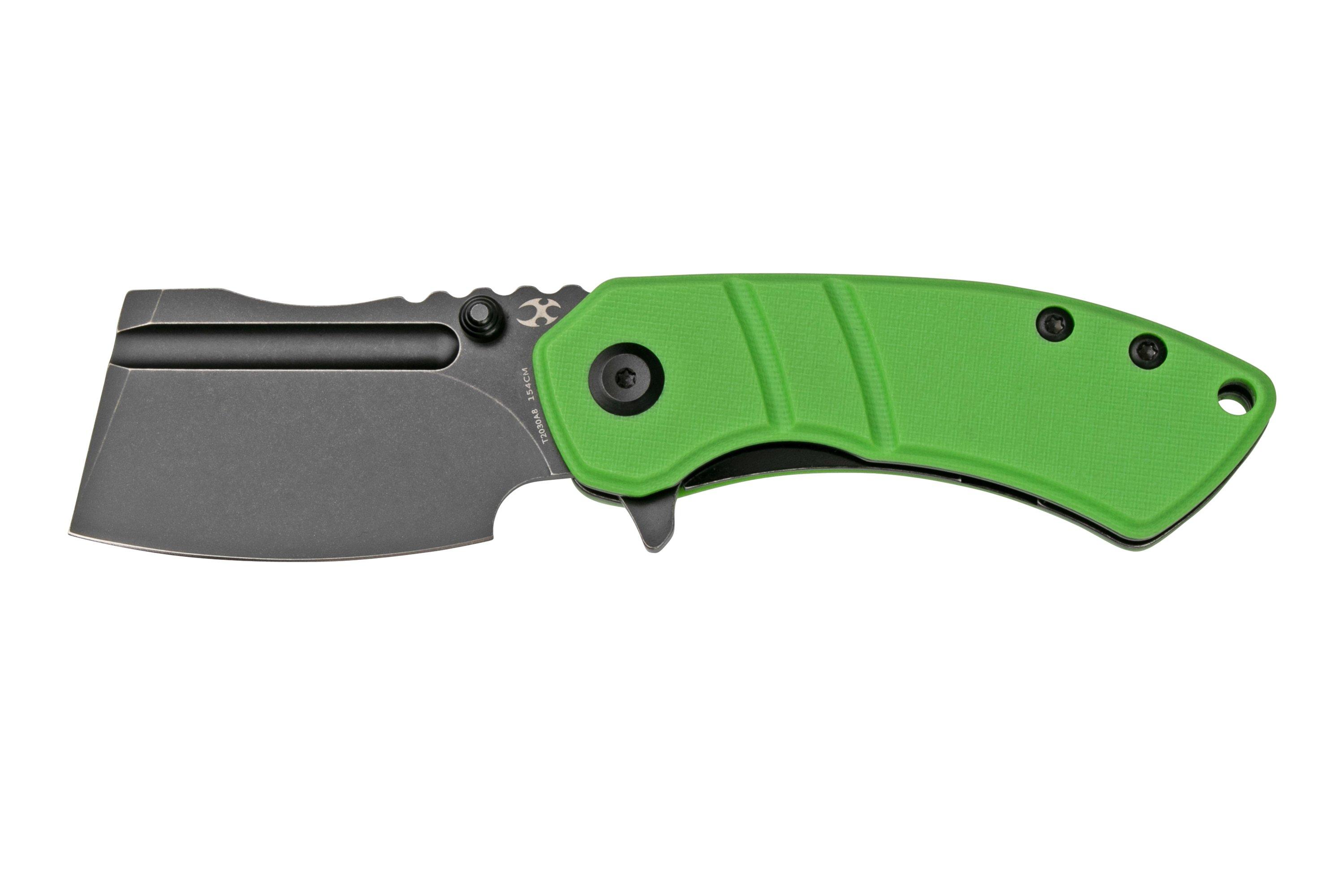 Kansept Korvid M T2030A8 Black, Green G10 pocket knife, Justin