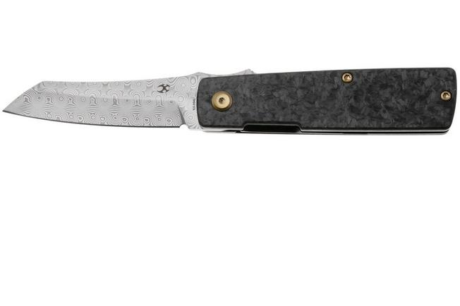 Afbeelding voor Kansept Higonokami T2135A1 Damascus, Shred Carbon Fiber, zakmes, Goran Mihajlovic design