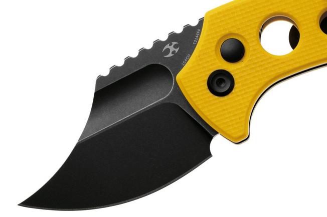 Afbeelding voor Kansept Wasp T2144F4 Blackwashed 154CM, Yellow G10, zakmes, Koch Tools design