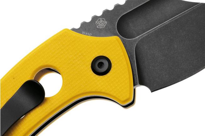 Afbeelding voor Kansept Wasp T2144F4 Blackwashed 154CM, Yellow G10, zakmes, Koch Tools design