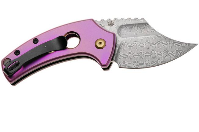 Afbeelding voor Kansept Wasp T2144F6 Stonewashed 154CM, Purple Anodized Titanium, zakmes, Koch Tools design