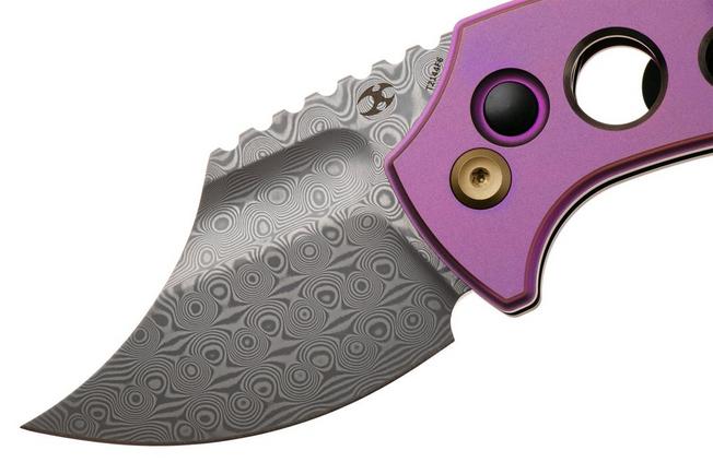 Afbeelding voor Kansept Wasp T2144F6 Stonewashed 154CM, Purple Anodized Titanium, zakmes, Koch Tools design