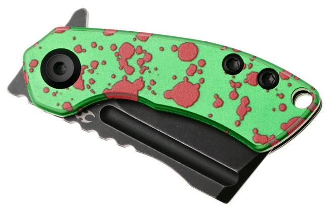 Afbeelding voor Kansept Mini Korvid T3030P1 Black Stonewashed 154CM, Zombie Green Aluminum, zakmes, Justin Koch design