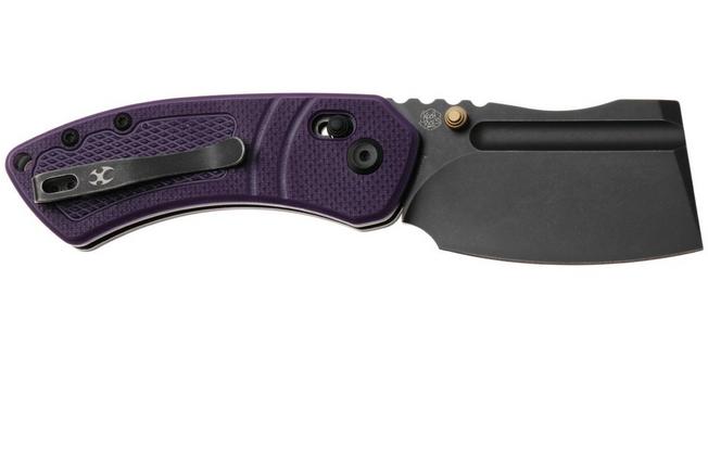 Afbeelding voor Kansept Korvid V TE2030V3, Blackwashed D2, Diamond Pattern Purple G10 zakmes, Justin Koch design