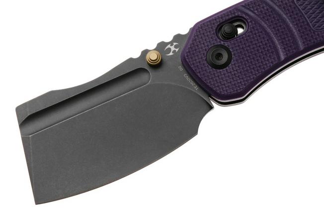 Afbeelding voor Kansept Korvid V TE2030V3, Blackwashed D2, Diamond Pattern Purple G10 zakmes, Justin Koch design