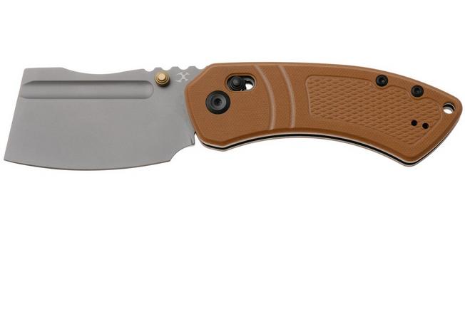 Afbeelding voor Kansept Korvid V TE2030V4, Gray TiCn D2, Diamond Pattern Brown G10 zakmes, Justin Koch design