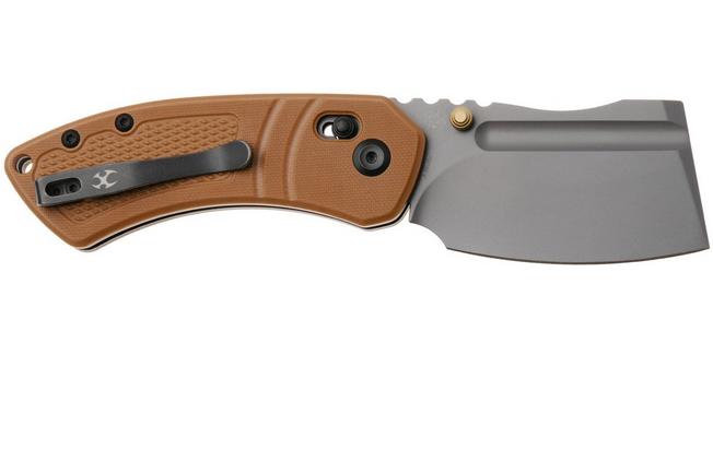 Afbeelding voor Kansept Korvid V TE2030V4, Gray TiCn D2, Diamond Pattern Brown G10 zakmes, Justin Koch design