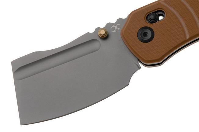 Afbeelding voor Kansept Korvid V TE2030V4, Gray TiCn D2, Diamond Pattern Brown G10 zakmes, Justin Koch design