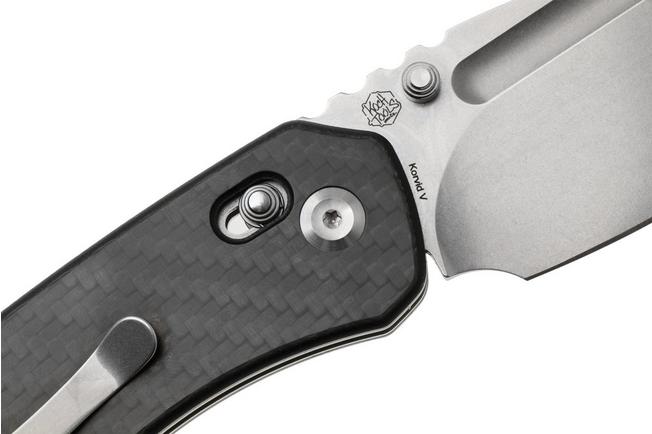 Afbeelding voor Kansept Korvid V TE2030V7, Stonewashed D2, Twill Carbon Fiber / G10 zakmes, Justin Koch design