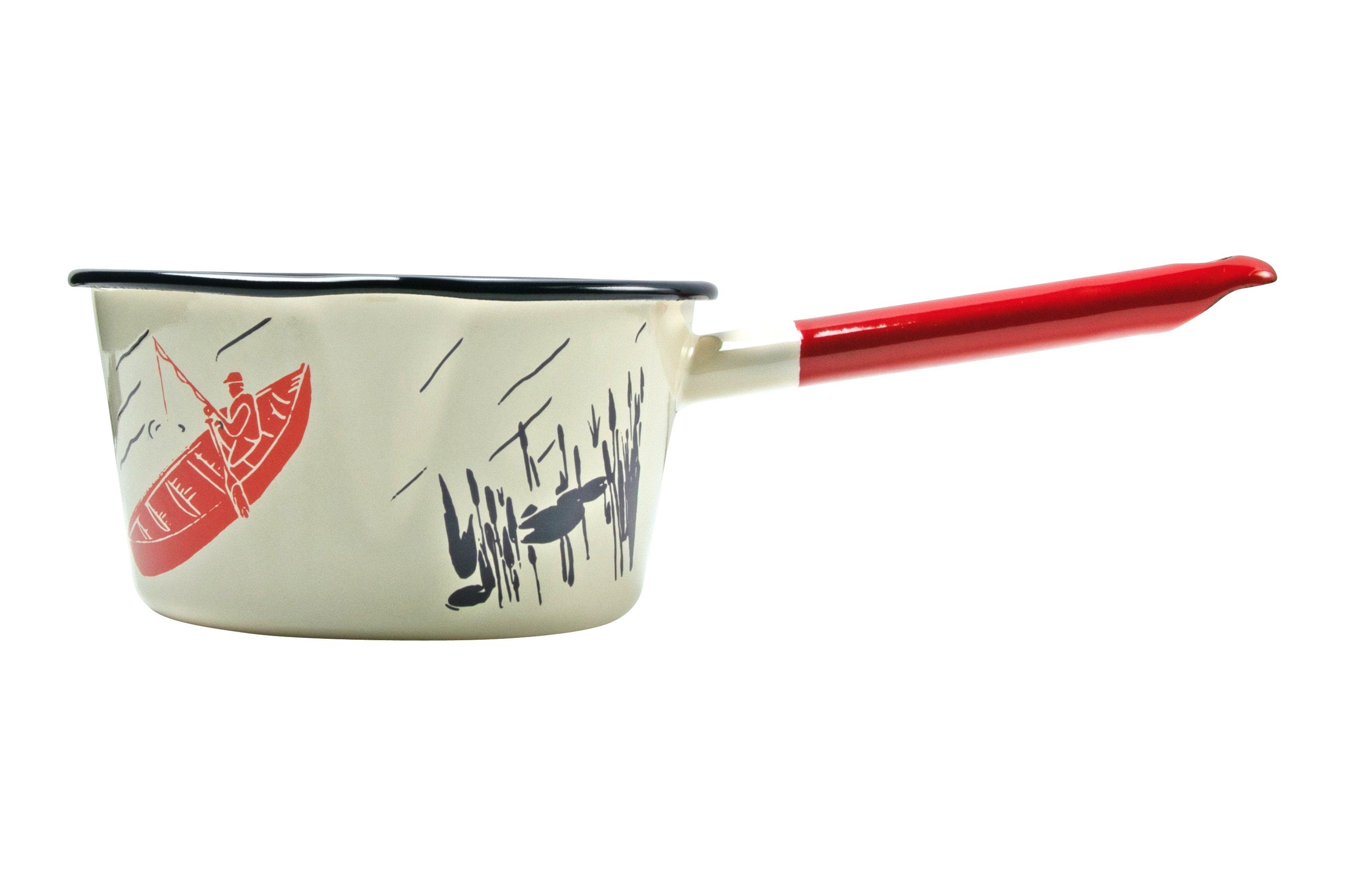 Knivesandtools Enamel Saucepan ESP1401, 14 cm, enamel sauce pan