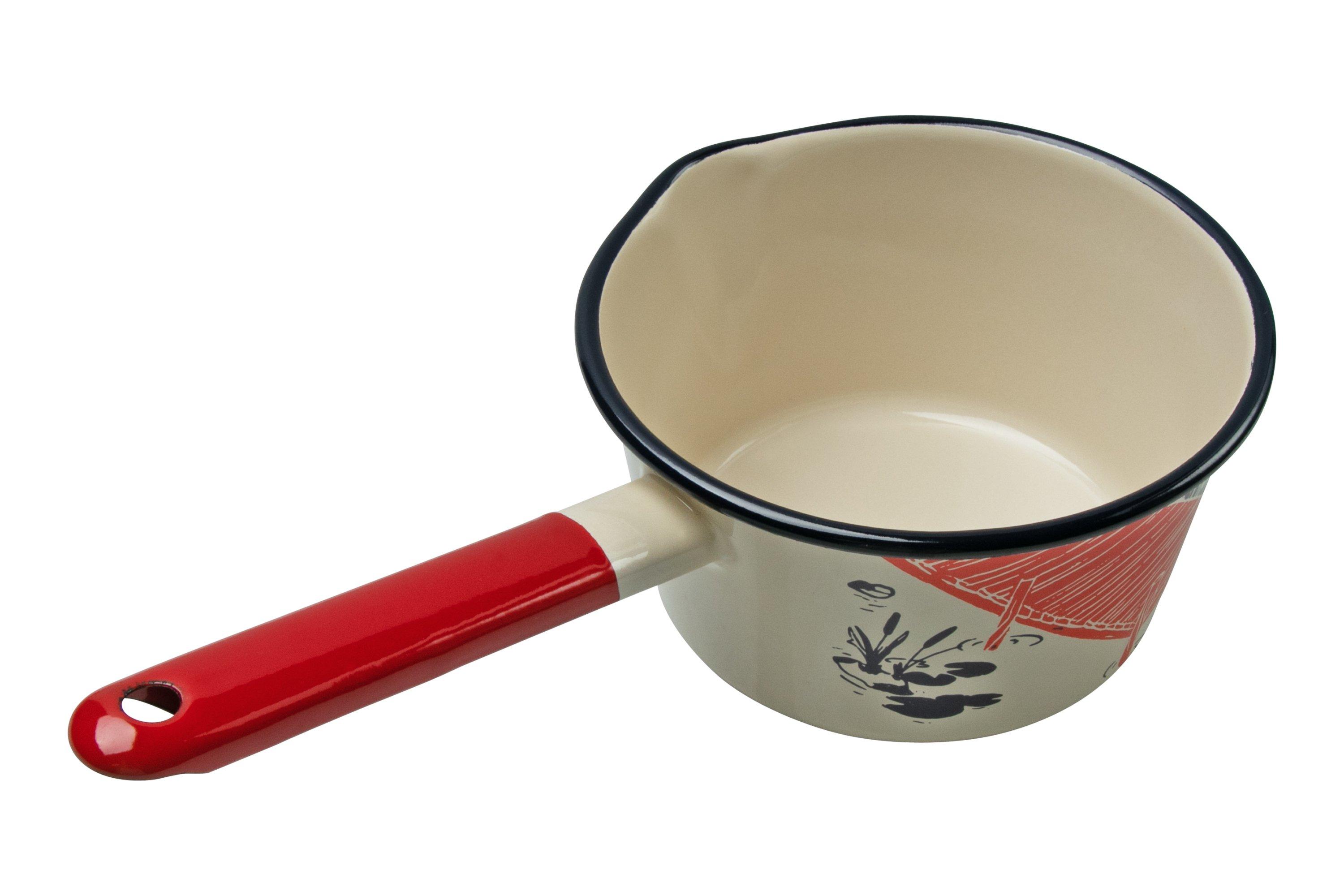 Knivesandtools Enamel Saucepan ESP1401, 14 cm, enamel sauce pan