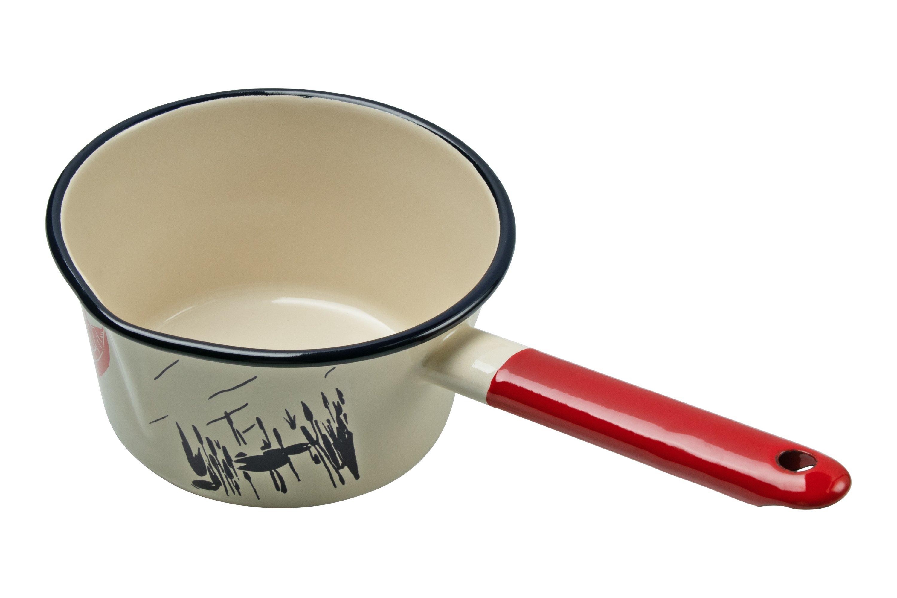 Knivesandtools Enamel Saucepan ESP1401, 14 cm, enamel sauce pan