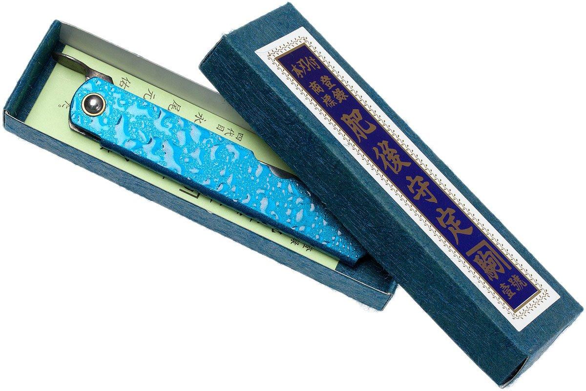 新作人気モデル 7,3 knife pocket Higonokami cm steel paper Blue HIGO28, パンツ