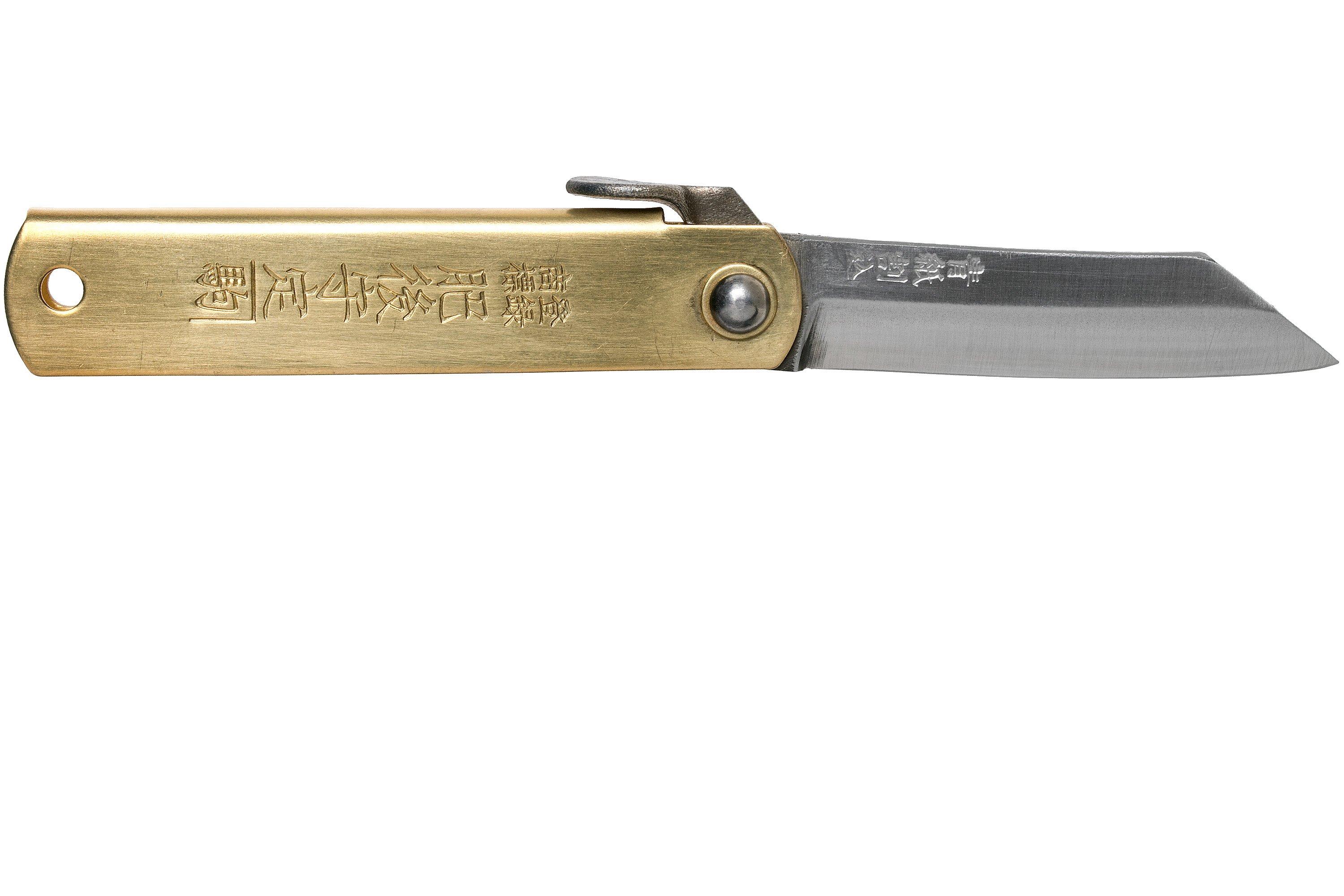 Higonokami pocket knife 5 cm HIGO75RS, SK-carbon steel, brass ...