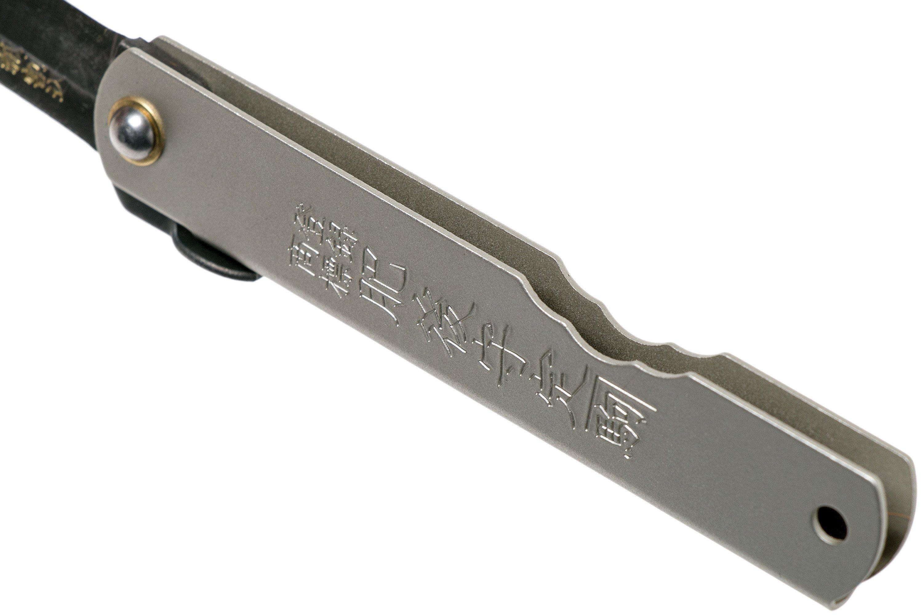 Higonokami pocket knife 7.3 cm HIGOC10B, Blue paper steel, Silver Matte ...