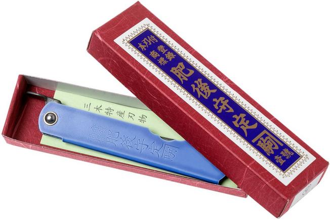 Image for Higonokami pocket knife 7.3 cm HIGOC7B, Blue paper steel, Blue Enamel