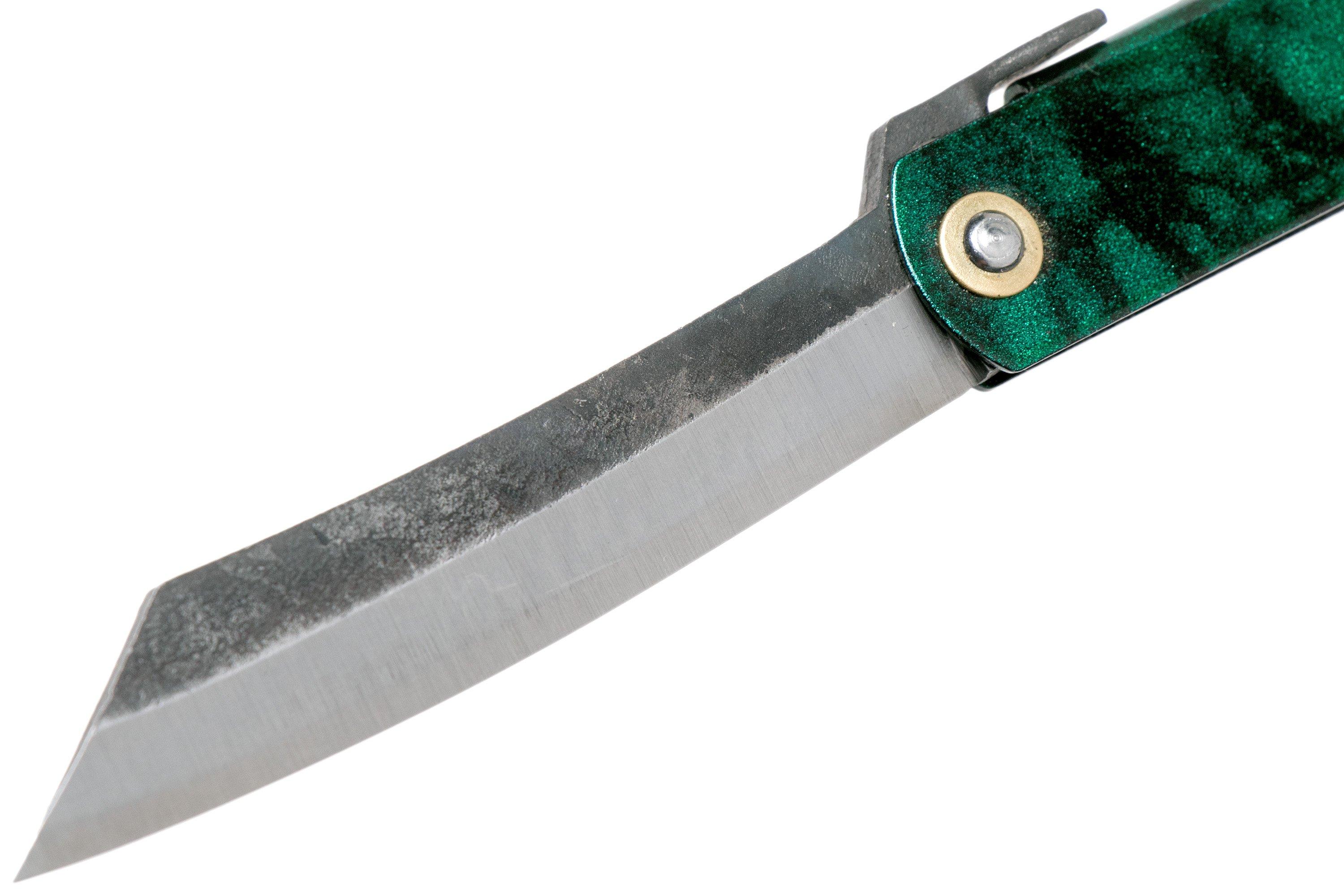 Higonokami pocket knife 7.3 cm HIGOCJB, Blue paper steel, Jade Black