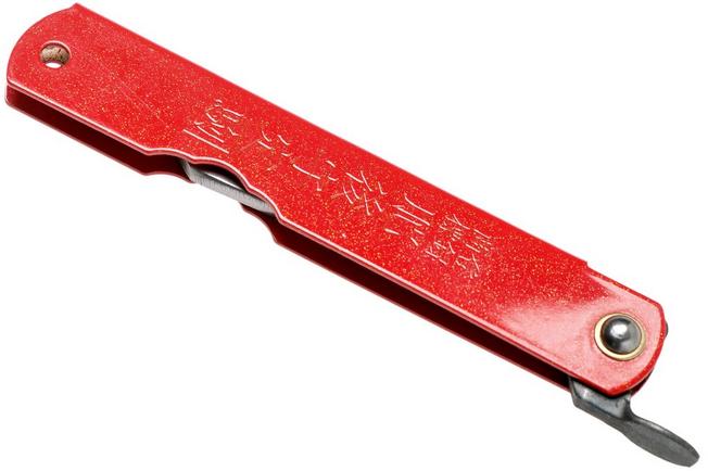 Image for Higonokami pocket knife 7.3 cm HIGOCLG, Blue paper steel, Red Glitter Enamel