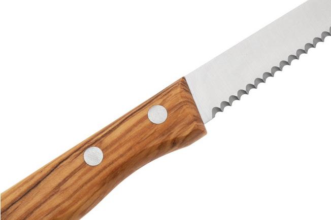 Afbeelding voor Knivesandtools Traditional Serrated Paring Knife, roestvast staal, olijfhout, gekarteld universeelmes