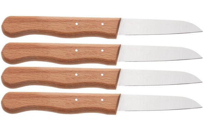 Afbeelding voor Knivesandtools Traditional Paring Knife, koolstofstaal, beukenhout, 4-delige schilmessenset