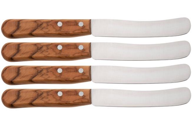 Afbeelding voor Knivesandtools Traditional Buckels, roestvast staal, olijfhout, 4-delige Buckels ontbijtmessenset