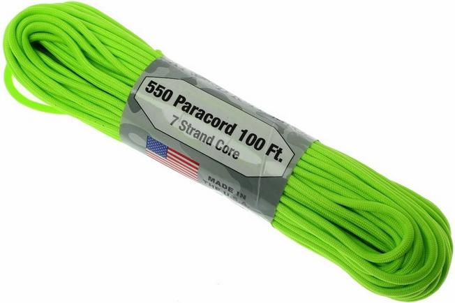 550 Paracord type III, Colour: Green, 100ft (30,48 m