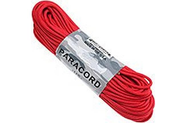 550 Paracord type III, Colour: Red, 100ft (30,48 m