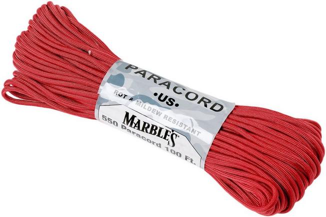 Image for 550 Paracord type III, Colour: Red, 100ft (30,48 m)
